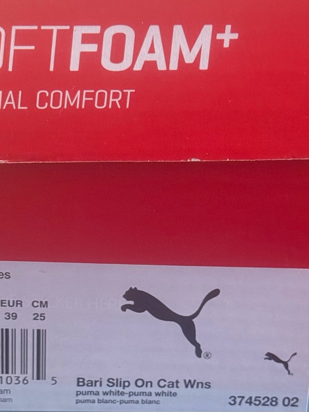 Puma White Slip-On Women's Shoe with Black Puma Logo